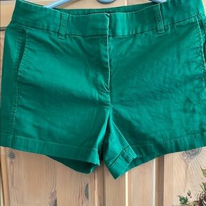 J. Crew Green Bermuda Shorts Tailored Cotton Blend
